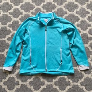 Peter Millar Women's Element 4 Warmth Full Zip Jacket Teal/Blue White Size M